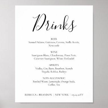 Rebecca Simple Calligraphy Drinks Wedding Sign