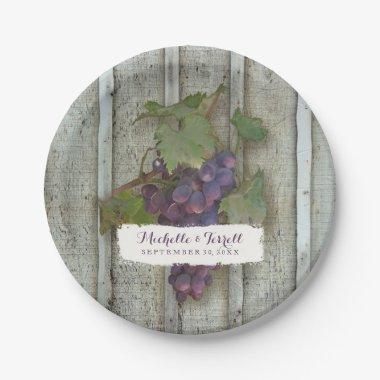 Reception Bridal Shower Decor Rustic Vineyard Art Paper Plates