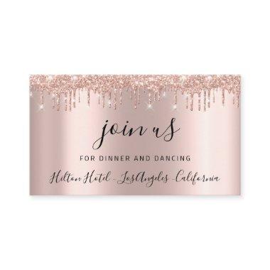 Reception Invitations Wedding Bridal Shower Rose Drips