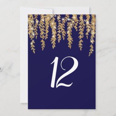 Reception Table Number Modern Willow Leaf Twinkle
