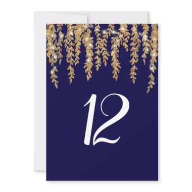 Reception Table Number Modern Willow Leaf Twinkle