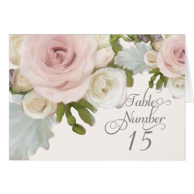 Reception Table Numbers Pretty Pastel Rose Floral