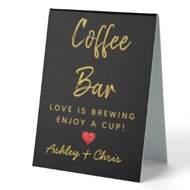 Reception Wedding Coffee Bar Anniversary Party Table Tent Sign