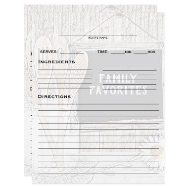 Recipe Binder Insert