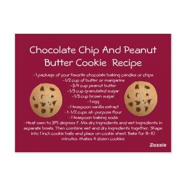 Recipe Invitations Chocolate Chip Peanut Butter Cookie