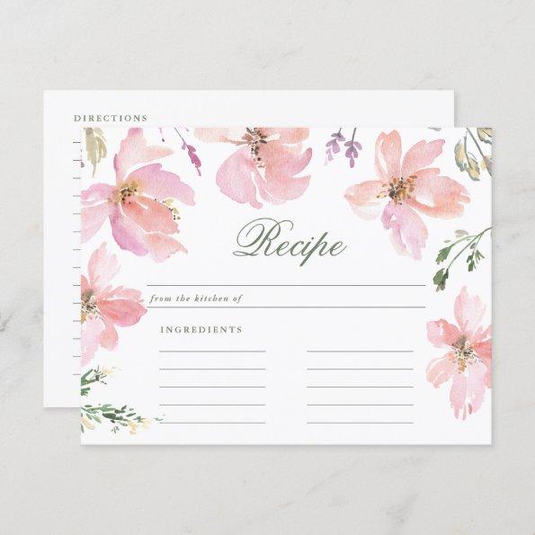 Recipe Invitations For The Bride Spring Watercolor Floral