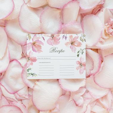 Recipe Invitations For The Bride Spring Watercolor Floral