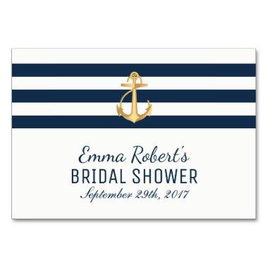 Recipe Invitations | Gold Anchor Nautical Bridal Shower