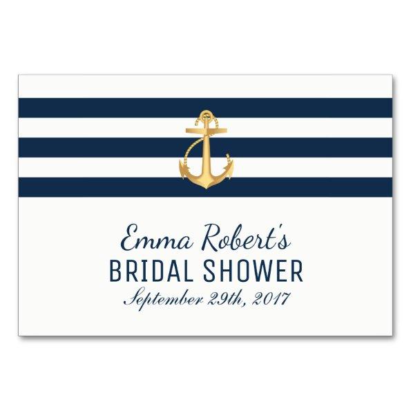 Recipe Invitations | Gold Anchor Nautical Bridal Shower
