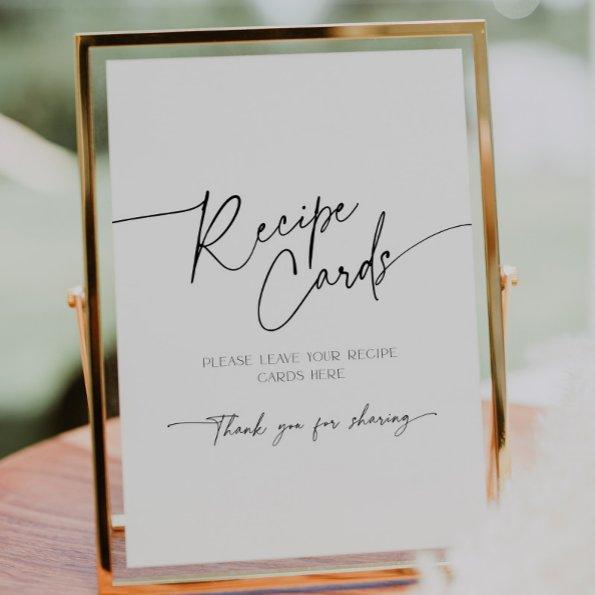 Recipe  Minimalist  Script Pedestal Sign