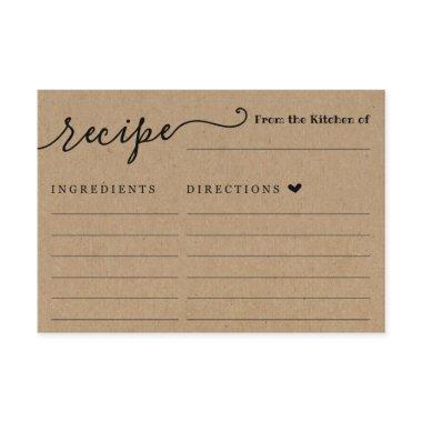 Recipe Invitations on Rustic Kraft Background