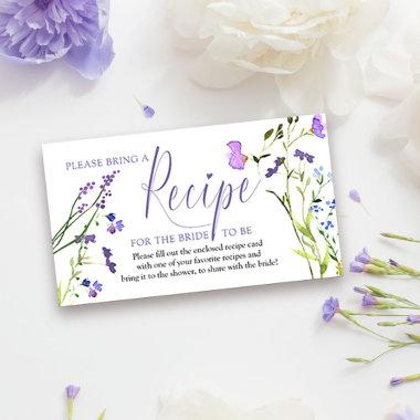Recipe Invitations Request for Bride Purple Wildflower