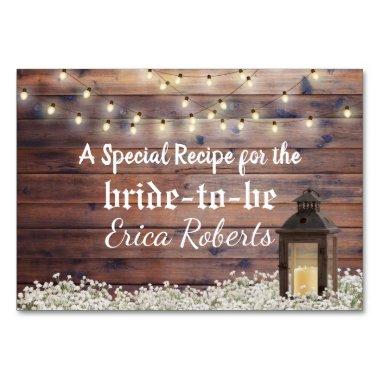 Recipe Invitations | Rustic Barn Lantern Bridal Shower