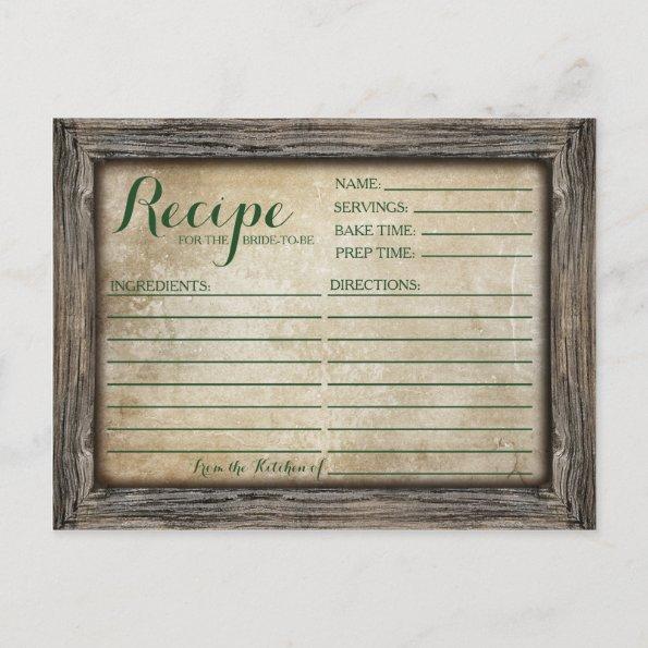 Recipe Invitations | Rustic Calligraphy Invitations