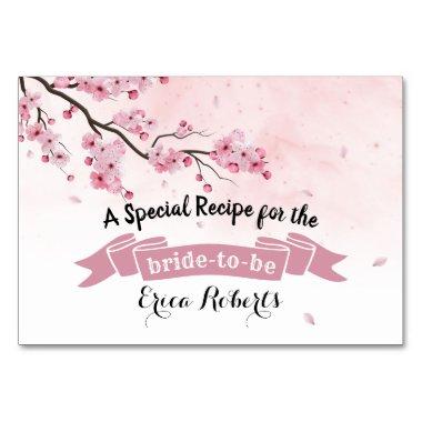 Recipe Invitations | Watercolor Pink Floral Bridal Shower