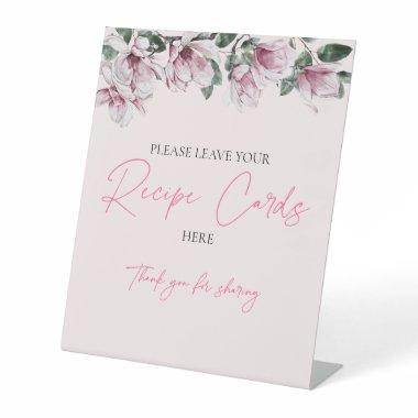 Recipe Invitations Sign | Pink Floral Bridal Shower