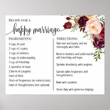 Recipe for a happy marriage newlyweds marsala poster