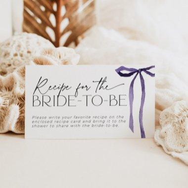 Recipe for Bride Request Purple Bow Tying the Knot Enclosure