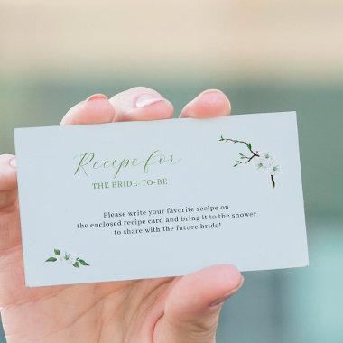 Recipe for the bride to be dusty blue floral enclosure