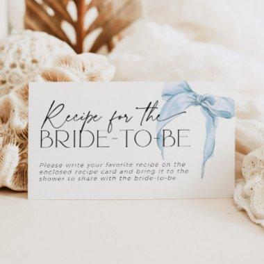 Recipe for the bride-to-be request dusty blue bow enclosure