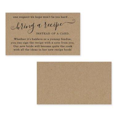 Recipe Request for Bridal Shower Invitations