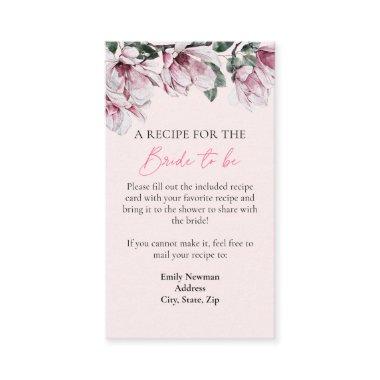 Recipe Request | Pink Floral Bridal Shower Enclosure Invitations