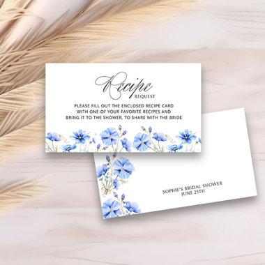 Recipe Request Something Blue Floral Bridal Shower Enclosure Invitations