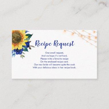 Recipe Request Sunflower Blue Rose Enclosure Invitations