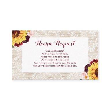 Recipe Request Sunflower Burgundy Floral Lace Enclosure