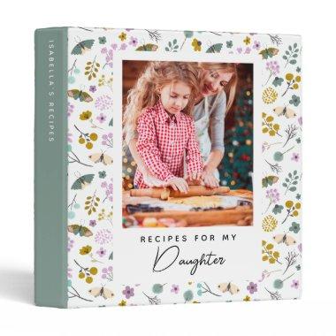 Recipes for My Daughter | Butterfly Floral Photo 3 Ring Binder
