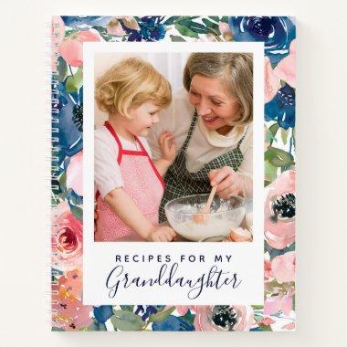 Recipes for My Granddaughter | Floral Cookbook Notebook