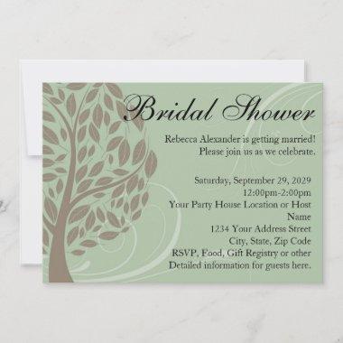 Recycled Green Eco Tree Bridal Shower Invitations