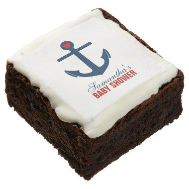 Red Anchor Nautical Theme Chocolate Brownie