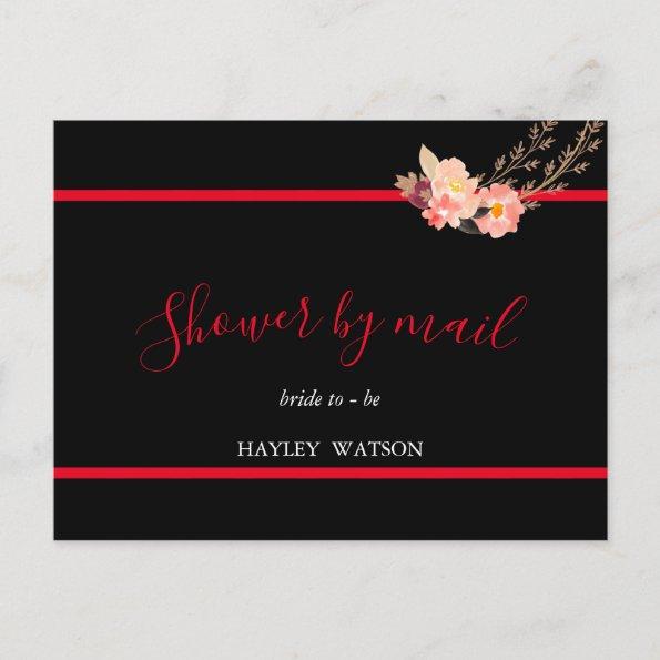Red And Black Bridal Shower By Mail Invitation PostInvitations