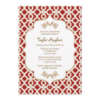 Red and Gold Moroccan Bridal Shower Invites