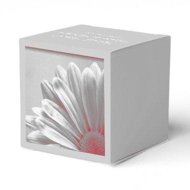 Red and Gray Floral Highlights Wedding Favor Boxes