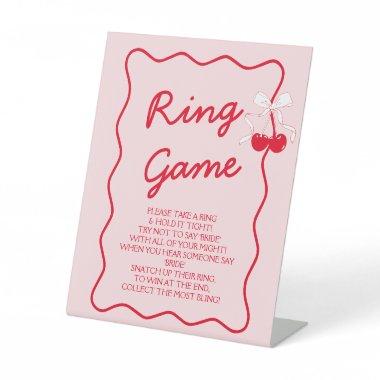 Red and Pink  Ring Game Pedestal Sign
