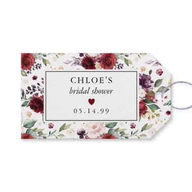 Red and Pink Rose Floral Bridal Shower Gift Tags