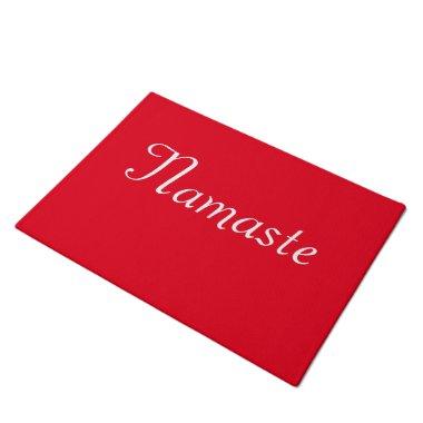 Red and White Namaste Door Mat Doormat Yoga