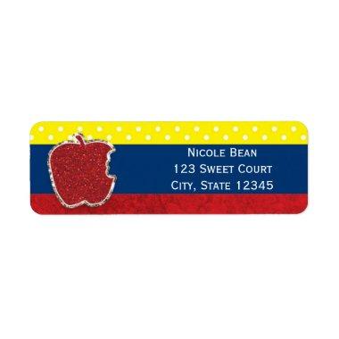 Red Apple Princess Party  Address Labels