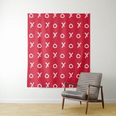 Red & Baby Pink X O XO XO's Trendy Cute Tapestry