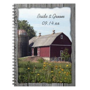 Red Barn Country Wedding Notebook