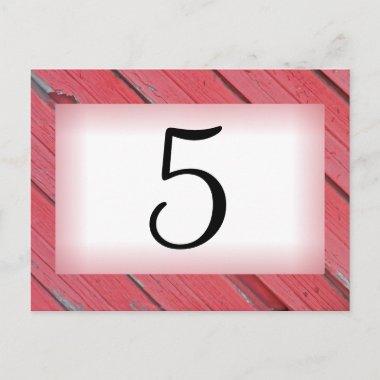 Red Barn Wood Country Wedding Table Number