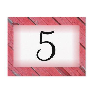 Red Barn Wood Country Wedding Table Number