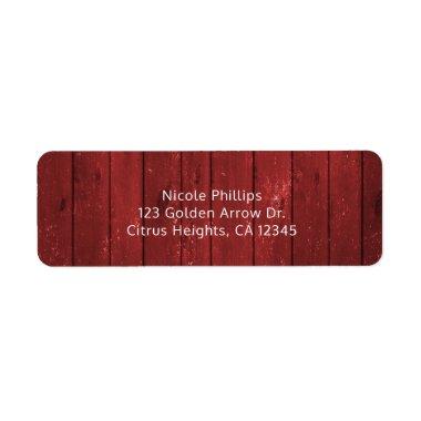 Red Barn Wood Rustic Country Party  Label