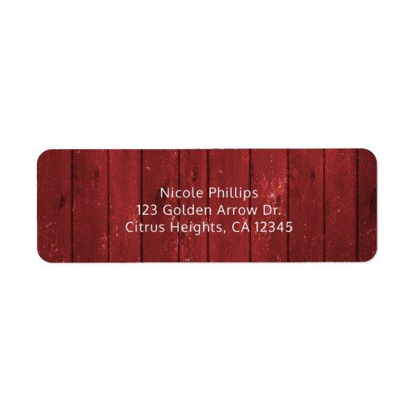 Red Barn Wood Rustic Country Party  Label