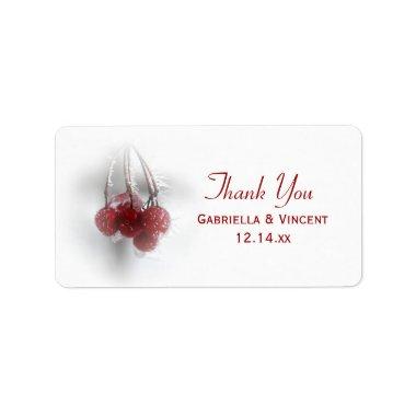 Red Berries Winter Wedding Thank You Favor Tags