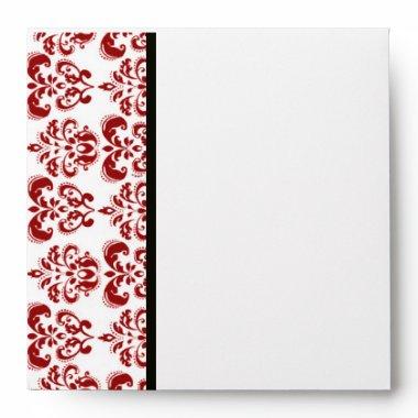 RED BLACK AND WHITE DAMASK ENVELOPE