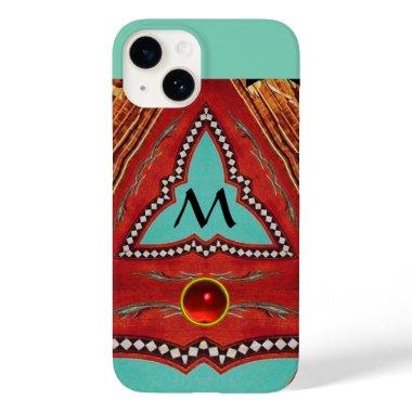 RED BLUE ABSTRACT GEOMETRIC TRIANGLE MONOGRAM Case-Mate iPhone 14 CASE