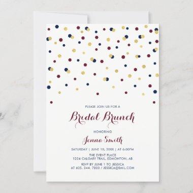 Red & Blue Modern Confetti Wedding Bridal Shower I Invitations